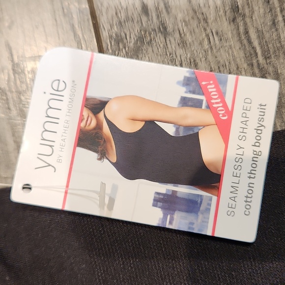 NWT Yummie by Heather Thomson Women's sz L/XL Cotton thong Bodysuit - Picture 3 of 6